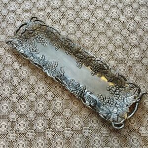 Arthur Court Vintage Bundles of Grapes Aluminum Serving Tray